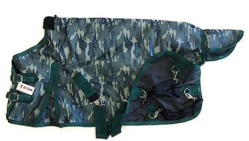 AJ Tack 1200D Waterproof Winter Miniature Horse Blanket - 300g Heavyweight Turnout with Fleece Collar, Shoulder Gussets & Tail Flap - Camouflage 38"