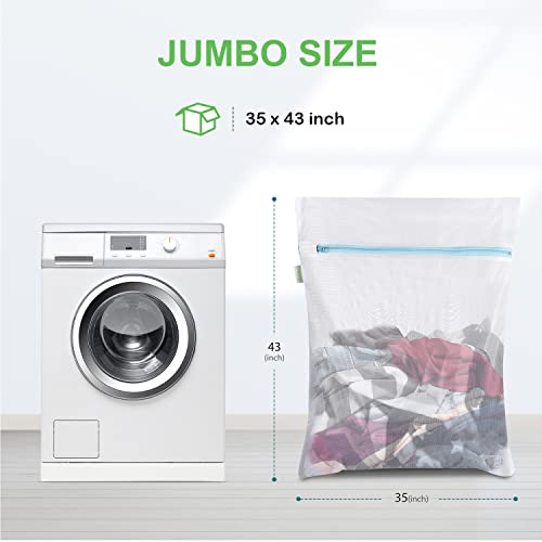OTraki Large Mesh Washing Bag 43 x 35 Inch XXL Mesh Laundry Bag, Blue - size: 43 x 35 inch