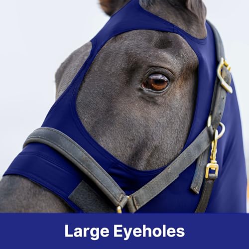 Resistance Horse Hood Slinky Zippered Mane Braid Shoulder Guard (X-Large, Ink Blue)