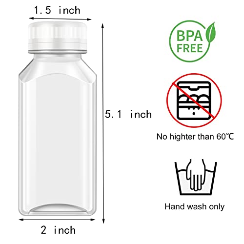 XYSMZM 8 Pcs 8 Oz Juice Bottles Plastic Mini Fridge Bottles with White Lid - size: 8 Ounce