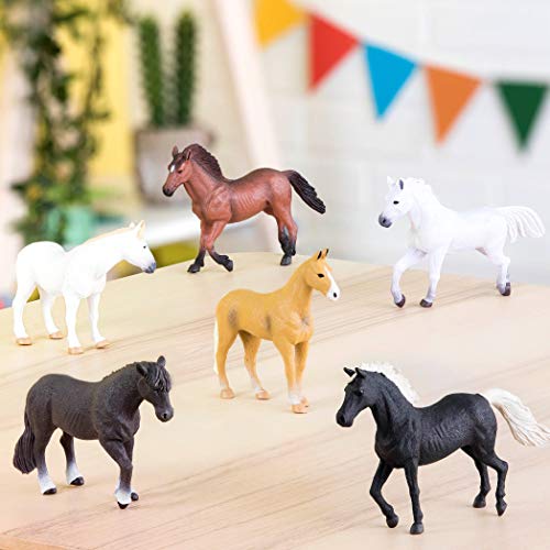 Terra by Battat Horse Toys, 6 Realistic Plastic Animal Figures, Animals - style: Terra Horse set 2