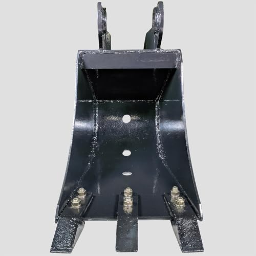 Titan Attachments Fronthoe Bucket Fits Mini Skid Steer Fronthoe Backhoe Excavator, Bolt-on Forged Carbon Steel Teeth, Drainage Holes - size: Bucket Size: 12"