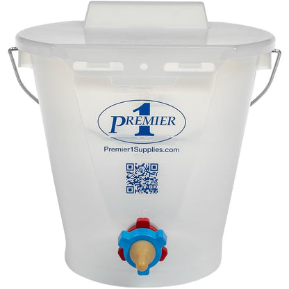 Premier 1 Lamb 'N' Goat Kid Prima Orphan Feeding Bucket – 2 Gal, Round - size: 2 Gallon Round - 1 Hole