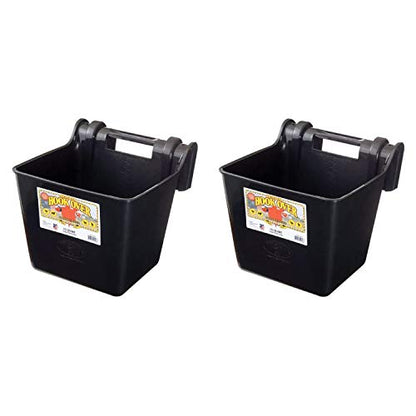Little Giant HF15BLACK Heavy Duty 15 Quart Mountable Plastic Hook Feeder, Black (2 Pack)