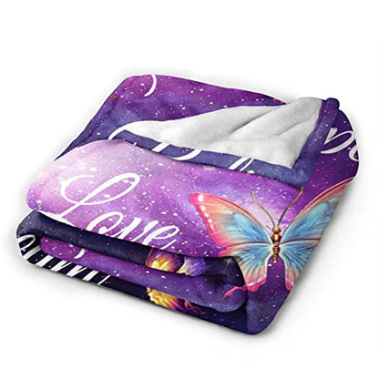 Butterfly Blanket Soft Warm Purple Butterfly Throw Blanket Plush Fluffy Lightweight Cozy Fleece Flannel Girls Gift Blankets for Women Kids Adults Bedding Couch Sofa Sofa 60"X50" - color: Faith Hope, size: 60"x50"