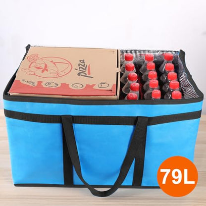 Bodaon Insulated Food Delivery Bag for Hot and Cold Meal, XXX-Large, Grocery Tote Insulation Bag for Catering, Pizza Warmer, Blue, 1-Pack | Grocery Tote Insulation Bag for Catering/Drivers for Hot and Cold Meal, Pizza Warmer, Cooler Bag, Food Warmers for