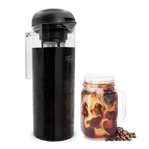 VINCI Cold Brew 360 Dual-Filter Iced Coffee Maker, 47 oz Pitcher - size: 1.4 Liters - Plastic Pitcher