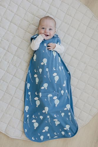 Woolino 4 Season Ultimate Baby Sleep Sack, Merino Wool Baby Sleeping Bag, Organic Cotton Outer, Adjustable 2-24 Months Size Fits Infants & Toddlers - Hot Air Balloon - color: Hot Air Balloons