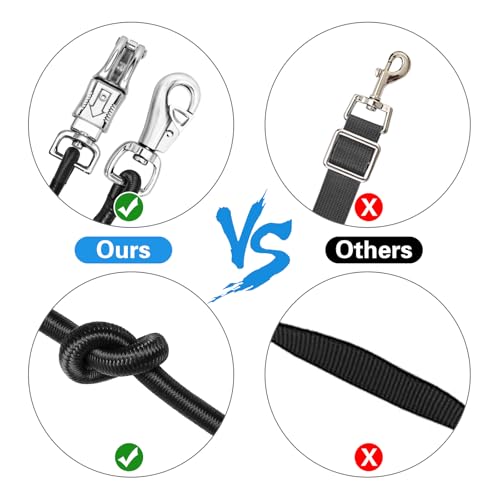 2 Pack Bungee Horse Trailer Ties, 36 Inch Long - color: Black