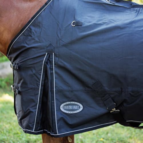 Country Pride Glacier Rainsheet, Waterproof Windproof Horse Blanket, 600D Cordura Outer Shell, Smooth Nylon Lining, Shoulder Gussets, Double Buckle Front, Adjustable Leg Straps, Tail Cover (88) - size: 88