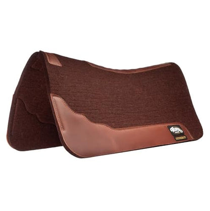 Weaver Leather Synergy Steam Pressed 1 1/4in x 32x32 Chocolate Merino Wool Felt Saddle Pad