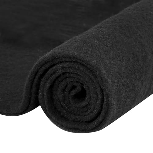 12" x 39" Wool Felt Fabric, 100% Merino Wool Felt - color: Black, size: 12" x 39"