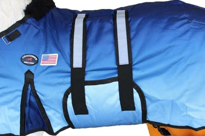 1680D Miniature Foal Pony Donkey Weanling Winter Blanket 519TS09-XL - color: Ocean Ombre, size: 48-54 Inches (Xlarge)