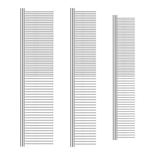 3 Pack Metal Comb For Dogs,Cat Grooming Comb,Dog Combs,Doodle Comb,Shedding Comb,For Professional Grooming Tool For Long And Short Haired Dog,Cat And Other Pets. (Large Medium Small), Metallic