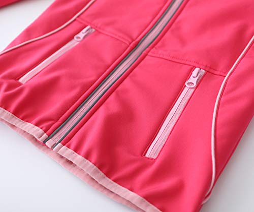 M2C Girls Hooded Fleece Lined Waterproof Windproof Jacket - color: Rose, size: 6-7 Years