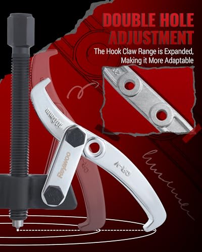 Reywoo Gear Puller Set, 3" 4" 6" 8" Bearing Puller Kit for Pulley Gear Bearing Flywheel Removal, Cr-V Steel 2 Jaw & 3 Jaw Gear Puller with Reversible Jaws - size: Max External 3"&4"&6"&8"