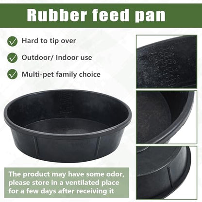 Sadnyy 3 Pcs 12 Quart/ 3 Gallon Rubber Feeder PanUtility Horse Feed Bucket - size: 12 Quart/ 3 Gallon