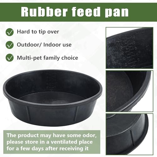 Sadnyy 5 Pcs 12 Quart/ 3 Gallon Rubber Feeder PanUtility Horse Feed Bucket - size: 12 Quart/ 3 Gallon