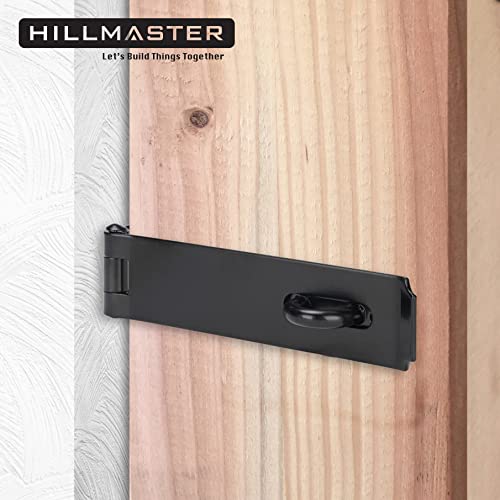 HILLMASTER Heavy Duty Door Hasp Latch 7-3/4" Extra Thick Steel Safety Gate Door Lock Padlock Clasp Hasp Lock Latch for Fence Gate Barn Door Shed Closet Cabinet, Black Finish (Pack of 2) - size: Straight (Pack of 2)