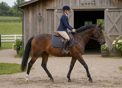 Horse English Quilted Contoured All-Purpose Trail Saddle Pad 72TS41 - color: Grey