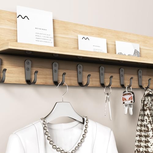 BREYDROK 20-Pack Coat Hooks for Hanging, Heavy Duty Black Metal Wall Hooks | Single Prong Hanging Hooks with Screws for Towels, Backpacks, Hats, Kitchen Hook - color: 20pcs + Black