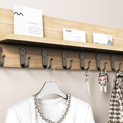 BREYDROK 20-Pack Coat Hooks for Hanging, Heavy Duty Black Metal Wall Hooks | Single Prong Hanging Hooks with Screws for Towels, Backpacks, Hats, Kitchen Hook - color: 20pcs + Black