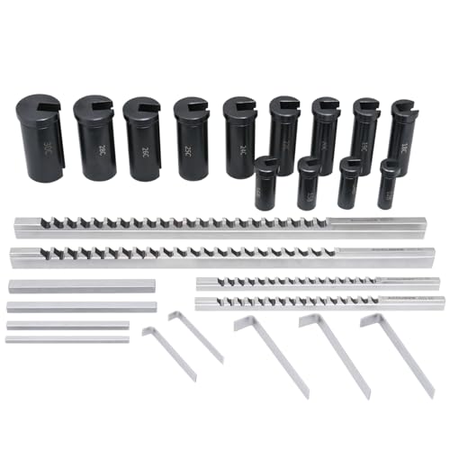 Accusize Industrial Tools No.70 Metric Hss Keyway Broach Set, 4 mm, 5 mm, 6 mm and 8 mm Keyway Size, Style B and C, 5100-0070