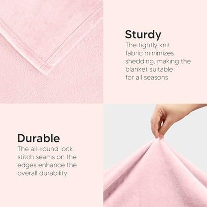 Utopia Bedding Ultra Soft Fleece Bed Blanket Throw Size Pink (50x60 Inches) - color: Pink, size: Throw (50x60 Inch)
