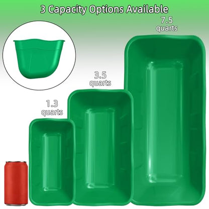 Hanging Chicken Feeders,Duck Feeder Waterer,Small Feed Trough 1.3 Quart 3 Pack,Hanging Fence Feed Trough for Poultry,Green - color: Green, size: 1.3 Quart (3 Pack)
