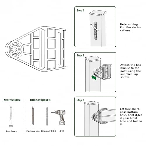Equine Fencing Accessory End Buckle 5pcs, Weatherproof Horse Fence, Suitable for Equine Events, Clubs and Outdoor Riding Perimeter Use - size: End Buckle