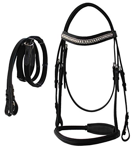 CHALLENGER Horse English Black All-Purpose Trail Pleasure Leather Bridle Reins 805EB04BK-F