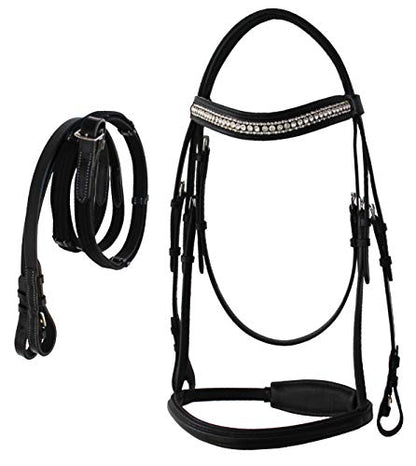 CHALLENGER Horse English Black All-Purpose Trail Pleasure Leather Bridle Reins 805EB04BK-F