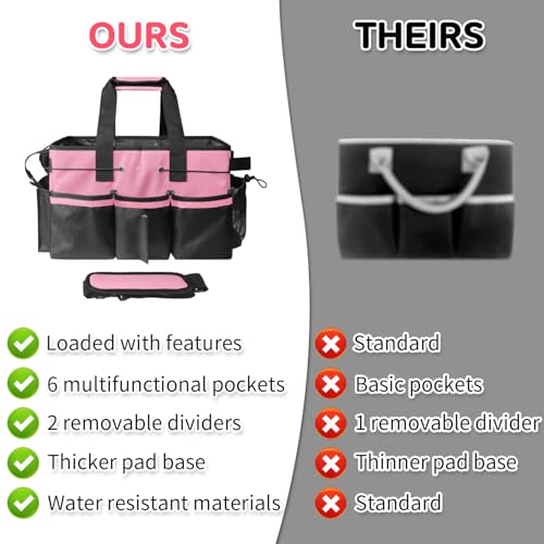 Boczif Cleaning Caddy Bag Wearable,Cleaning Caddy Supplies Organizer(Pink) - color: Pink