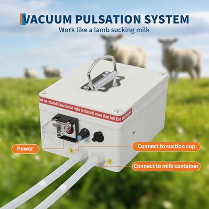 Goat Milking Machine, 12L, 304 Steel, Rechargeable, Silver - size: 12L