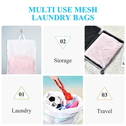 OTraki 20x24 Inch Laundry Bags Mesh Wash Bags 2 Pack Delicates Bag Lingerie Socks Sweater Washing Machine Mesh Laundry Bags for Travel Camping Don't Drying, Melting 140-176℉, White - size: 20 x 24inch