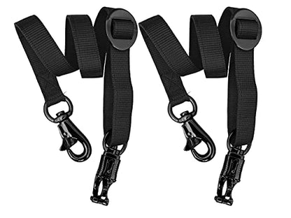 Majestic Ally Pack of 2, Double Thick Trailer Tie for Horse Haulage, with Adjustable Buckle, Panic Snap and Bull Snap – 1 Inch by 36 Inch (Black) - color: Black