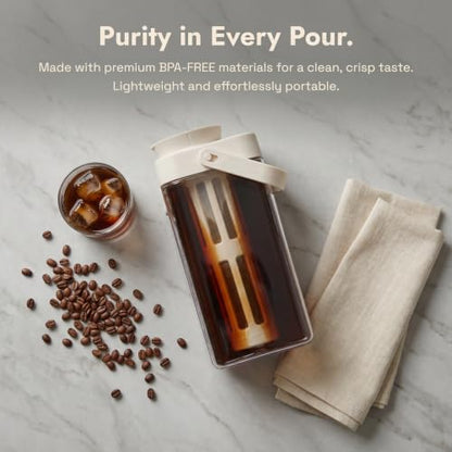 Cold Brew Coffee Maker, 40oz BPA-Free Iced Coffee and Tea Pitcher