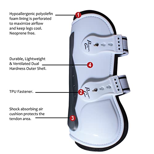 Professional's Choice Pro Performance Show Jump Boots | Front Pair | Universal Size - color: White, style: TPU Fastener