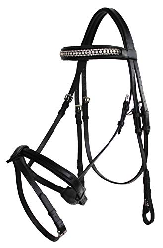 Horse English Brown All-Purpose Trail Leather Bridle Reins 805EB07 - color: Black, size: Cob