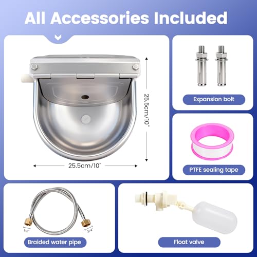 Automatic Dog Water Bowl Dispenser Outdoor, Wall Mountable