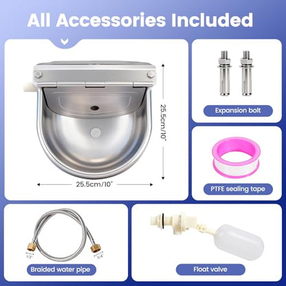 Automatic Dog Water Bowl Dispenser Outdoor, Wall Mountable