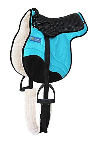 CHALLENGER Horse English Western Trail Fleece Padded Adjustable Bareback Saddle Pad 39TS05 - color: Turquoise