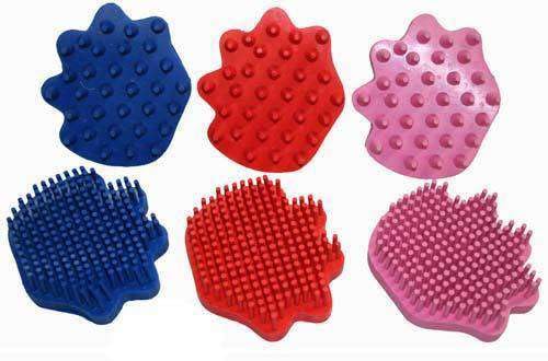 Tahoe Tack Super Grip Rubber Horse Grooming & Cleaning Brush Set, Medium Soft Rubber Curry Comb for Shedding, Massage & Coat Polishing, Ergonomic Hand Grip