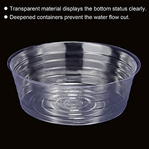 MECCANIXITY Plant Pot Saucer 12 Inch Plastic Round Flower Drip Tray for Indoor Outdoor, Clear Pack of 20 - size: 30x10.5cm
