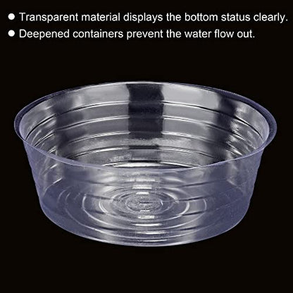 MECCANIXITY Plant Pot Saucer 12 Inch Plastic Round Flower Drip Tray for Indoor Outdoor, Clear Pack of 20 - size: 30x10.5cm