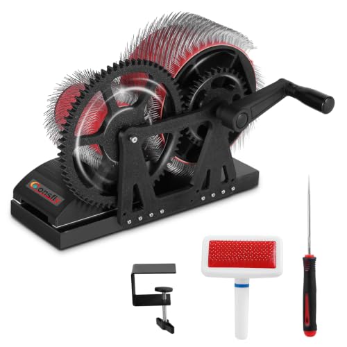 Consfly 3.15" Wool Drum Carder with Brush & Awl, for Combing Blending