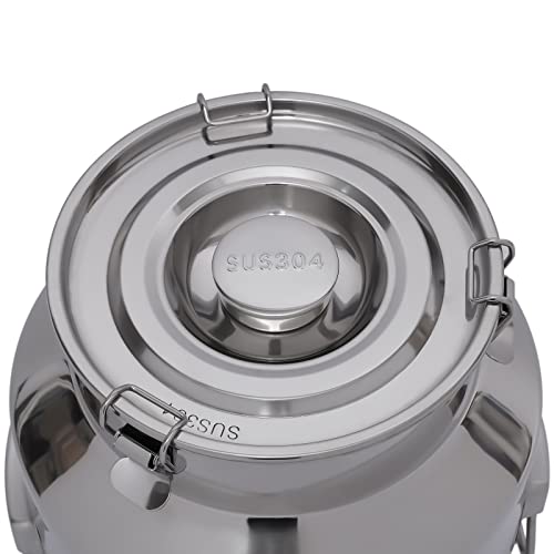28L Stainless Steel Milk Can, Heavy Duty Food Storage & Transport Container for Dairy, Wine, Grains, Ideal for Home, Farm & Commercial Use, With a Faucet - size: 7.4Gallon