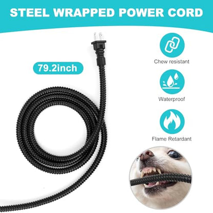 Large Heated Water Bowl for Dog & Cat, Waterproof Heated Pet Bowl Heater for Chickens Rabbit Livestocks, Heated Bird Bath for Winter, 108 OZ 30 Watts - size: Medium