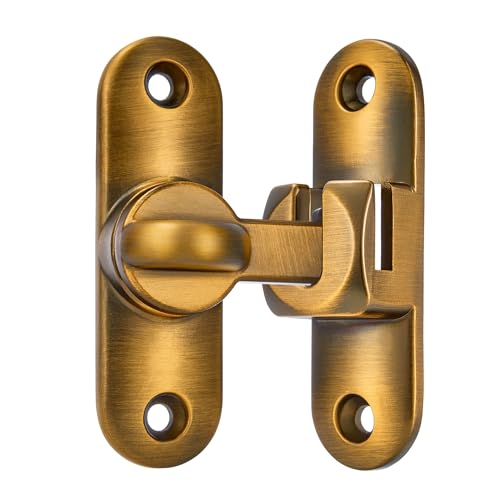 Brass 90/180 Degree Barn Door Latches,Flip Gate Lock - color: Brass