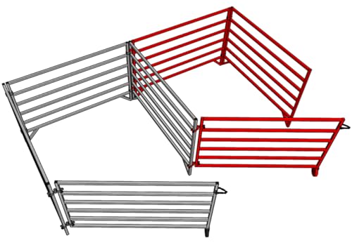 Aluminum 5 FT X 5 FT 6 Rail 40" Tall Sheep & Goat ADD-ON STALL KIT Panel Pen